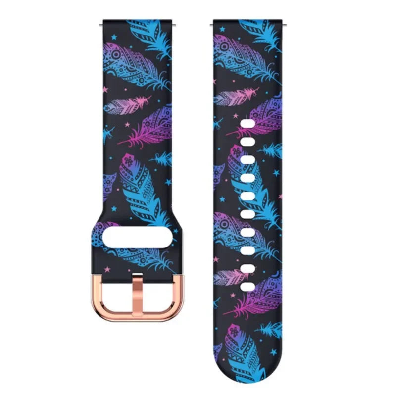 Printed Silicone band For Samsung galaxy watch 6 Classic-5-pro-4 sport bracelet 20mm 22mm strap for Amazfit GTS/GTR/4/3/2e Mini