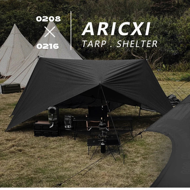 Aricxi 19 points Ultralight Tarp Outdoor Camping Survival Sun Shelter Shade Awning Silver Coating Pergola Waterproof Beach Tent