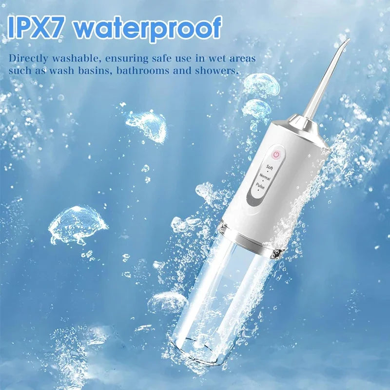 Smart Electric Oral Irrigator w/4 Jet Tips and 3 Modes, Cordless USB Rechargeable, Portable for Deep Cleaning, Braces Care, New