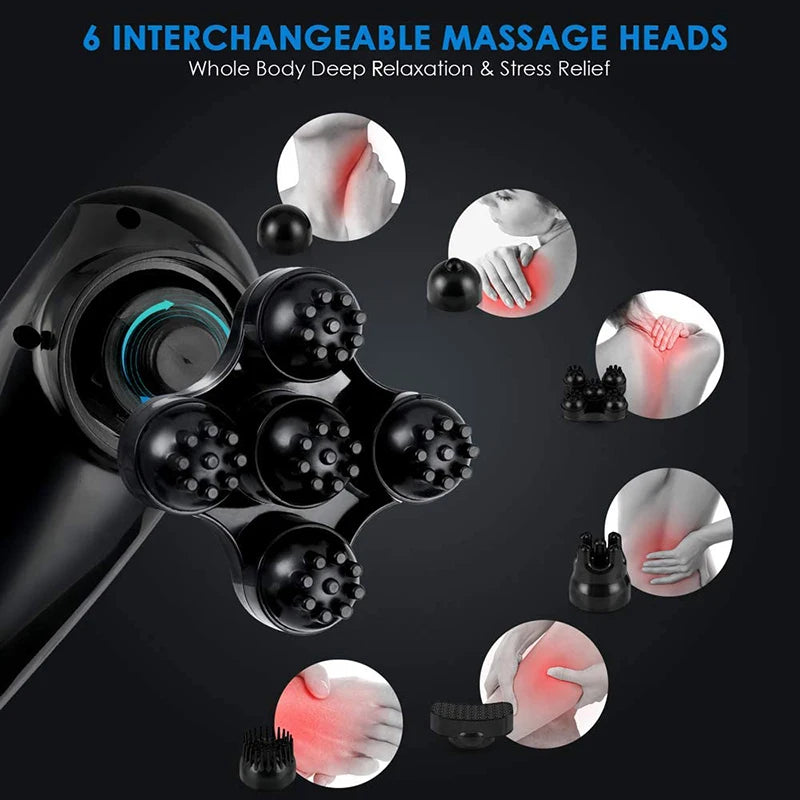 Rechargeable Hand Held Deep Tissue Massager for Muscles, Back Cordless Electric Percussion Body Massage for Foot, Neck, Shoulder