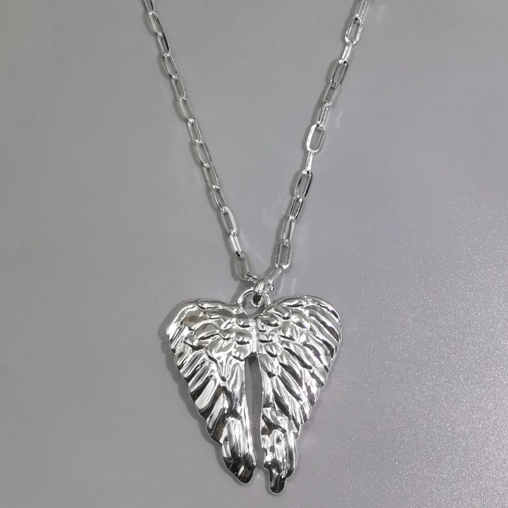 European and American style long sweater chain, angel wing pendant, personalized street women's necklace