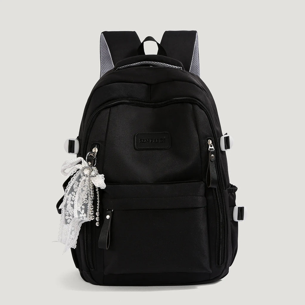 New Female High Capacity Waterproof College Backpack With Lace Pendant Trendy Women Laptop School Bags Cute Girl Travel Book Bag