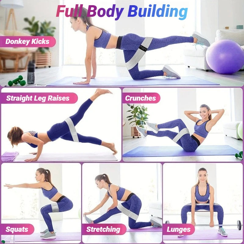 Fabric Resistance Hip Booty Bands Glute Thigh Elastic Workout Squat Circle Stretch Fitness Strips Loops Yoga Gym Equipment