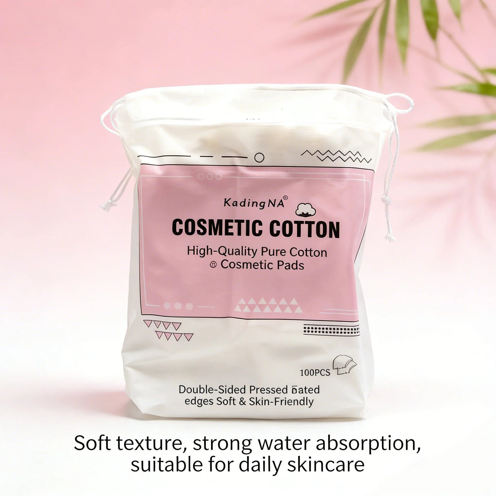 100 pieces of double-sided cotton makeup pads, thick-edged removal pads, providing gentle and comfortable daily skincare.