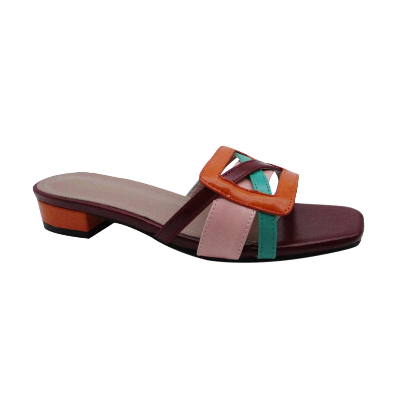 FABIO PENNY2026 Women's Low-Heeled Slippers Elegant European Design Casual Toe-Exposed Fashionable High-End Dinner Comfortable