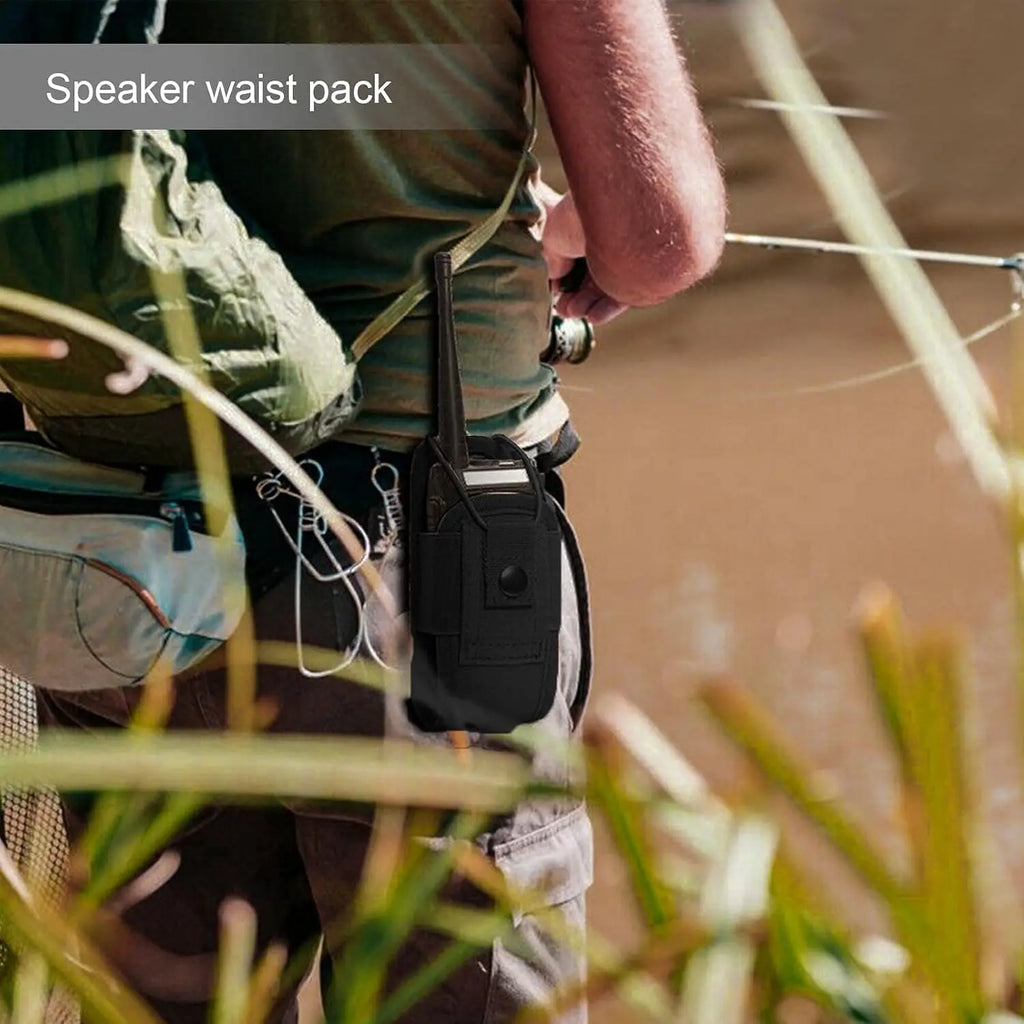 Tactical Radio Holster Molle Pouch, Military Heavy Duty Universal Case for Police Firefighter Two Way Walkie Talkies Vest