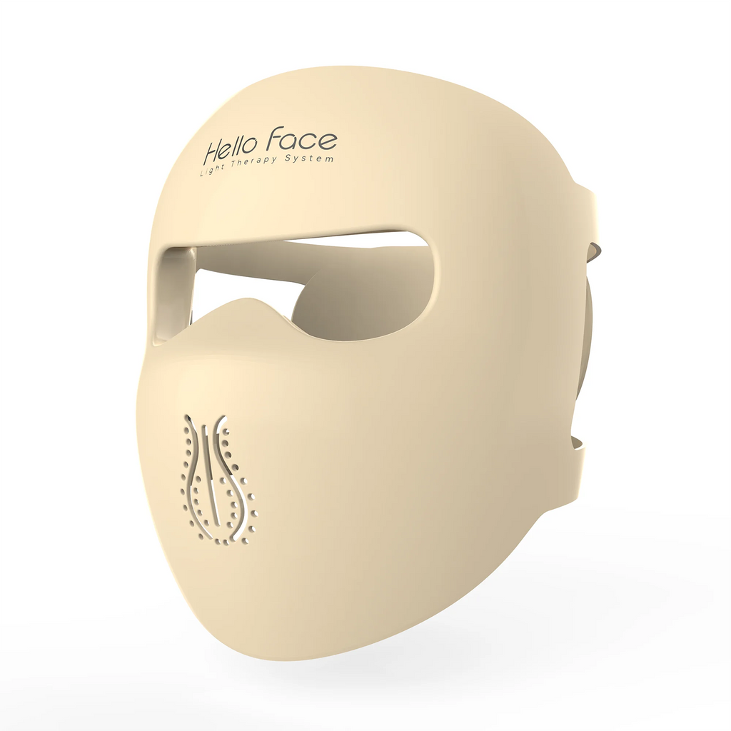 Hello Face M300 Mask - 3000mAh Battery, Skin-Like Silicone, 4D Light Therapy Khaki LED Facial Mask