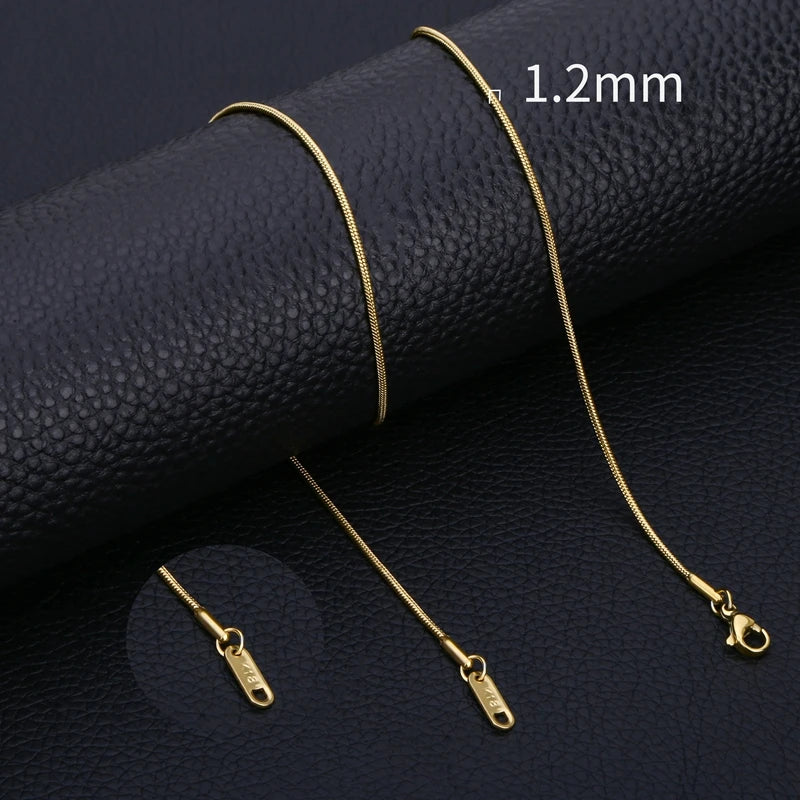 HIYEE Stainless Steel Snake Chain Necklace Chains for DIY for Women Jewelry Making Findings Pendants Lobster Clasps Wholesale