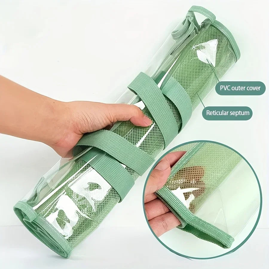 1 large capacity portable transparent waterproof handheld folder, expandable file storage bag, PVC self-adhesive file bag for of
