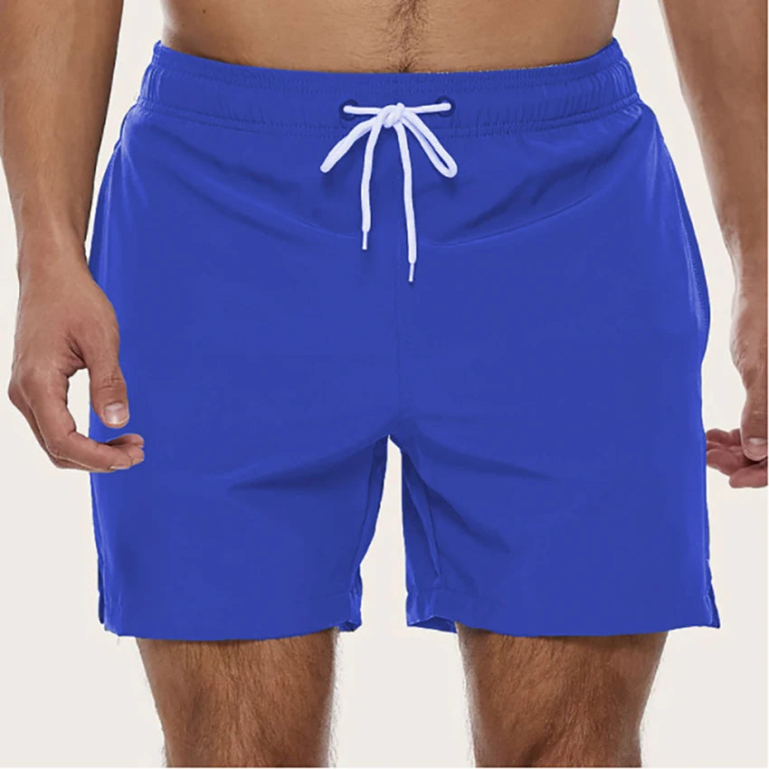 Men's Swimming Shorts Quick Dry Drawstring Elastic Waist Design Surfing Water Sports Beach Swimming Shorts Summer