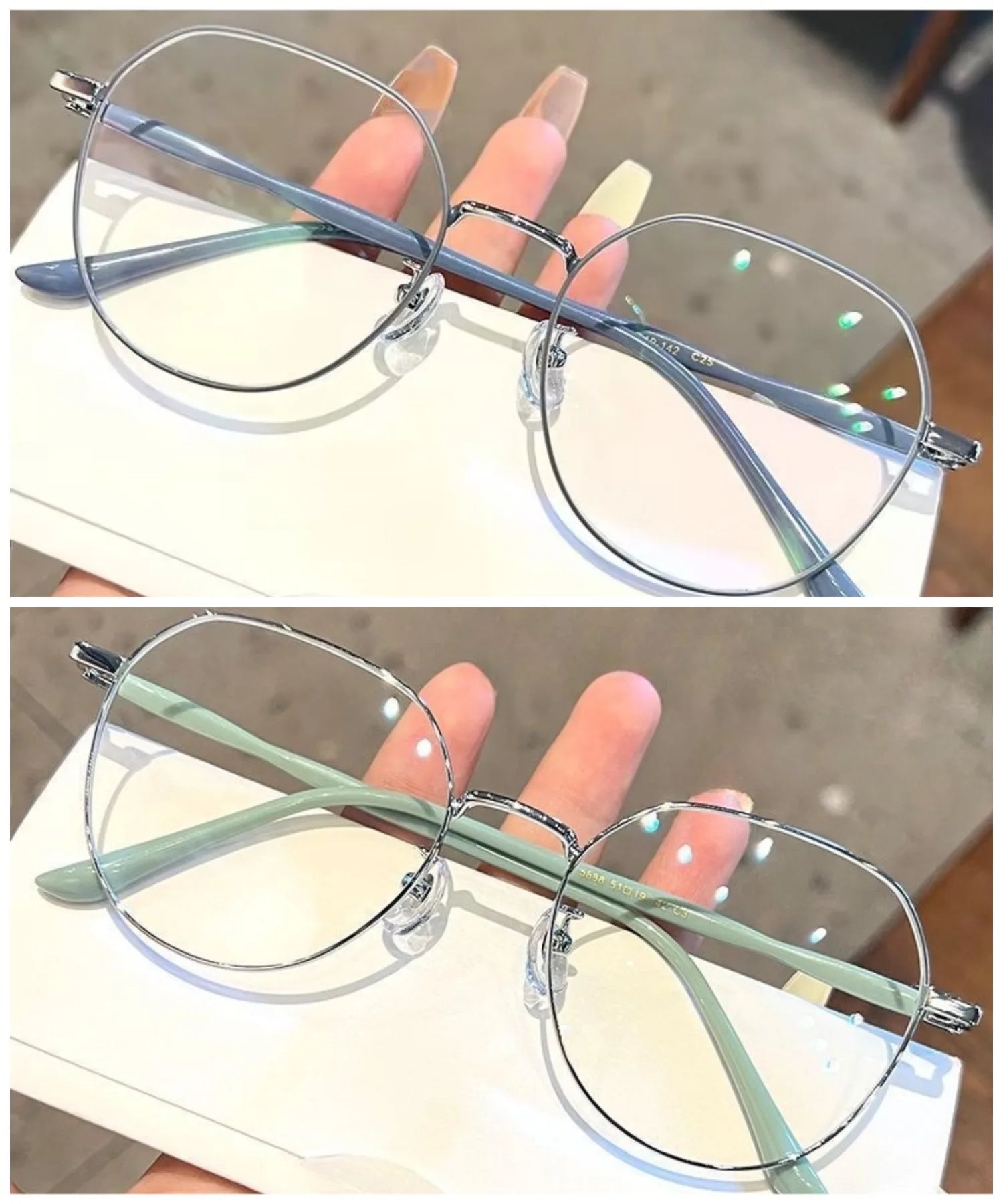 Korean Fashion Metal Frame Eyeglasses Anti Blue Light/Radiation Glasses for Women for Student