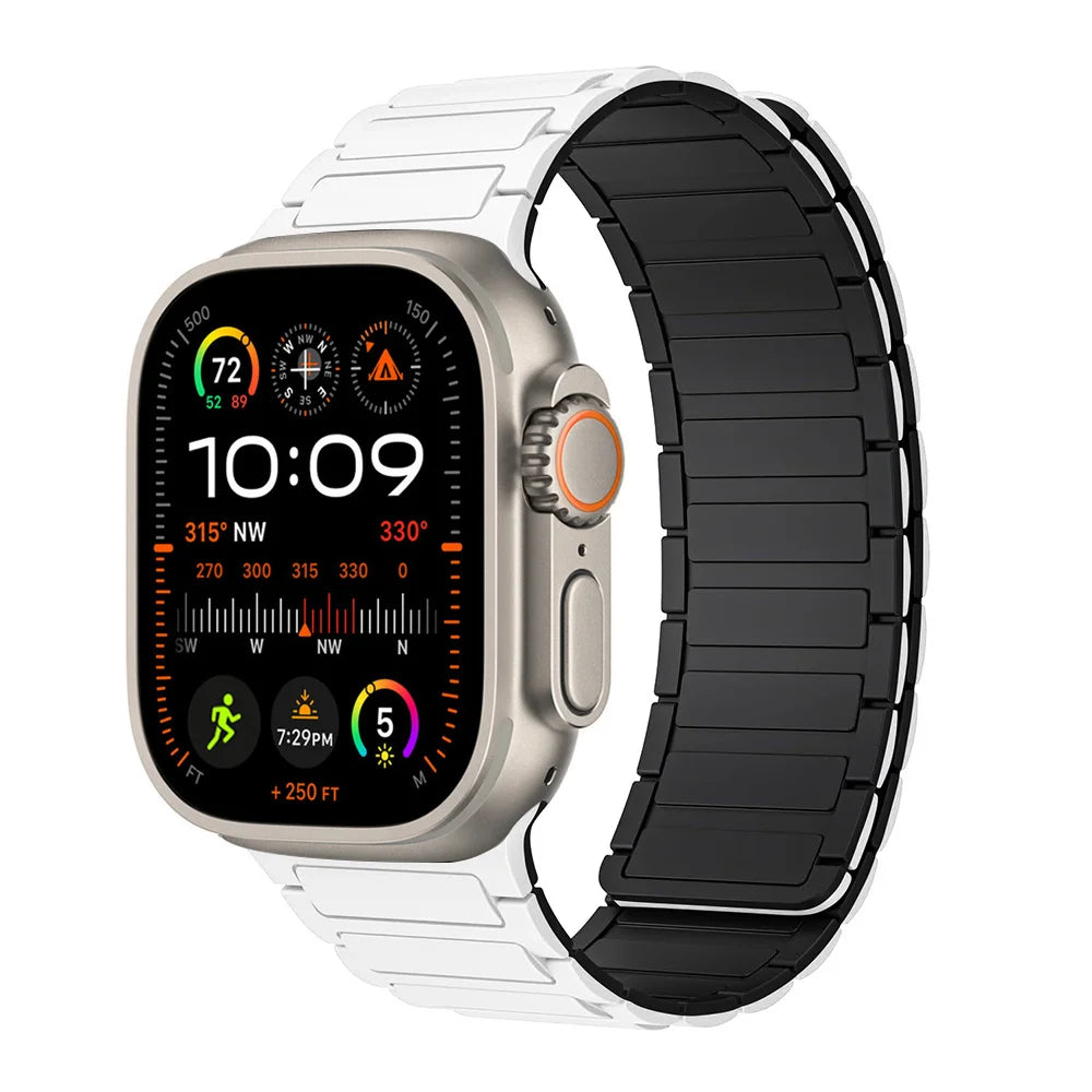 Magnetic Strap for Apple Watch Band 45mm 44 mm 40mm 46mm 41mm 42mm 38 Silicone Bracelet iWatch Series 8 7 6 Se 9 10 Ultra 2 49mm