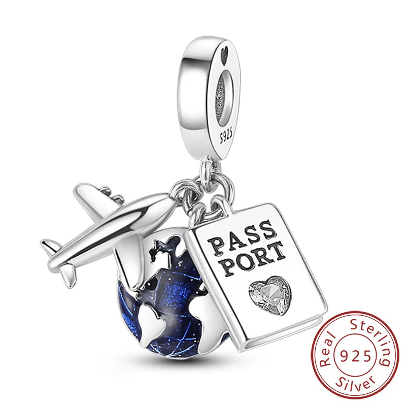 Hot Sale Charm Bead Pendant 925 Sterling Silver Firefly Love Heart Cats Dogs Sunflower Charm for Bracelet Women DIY Jewelry Gift