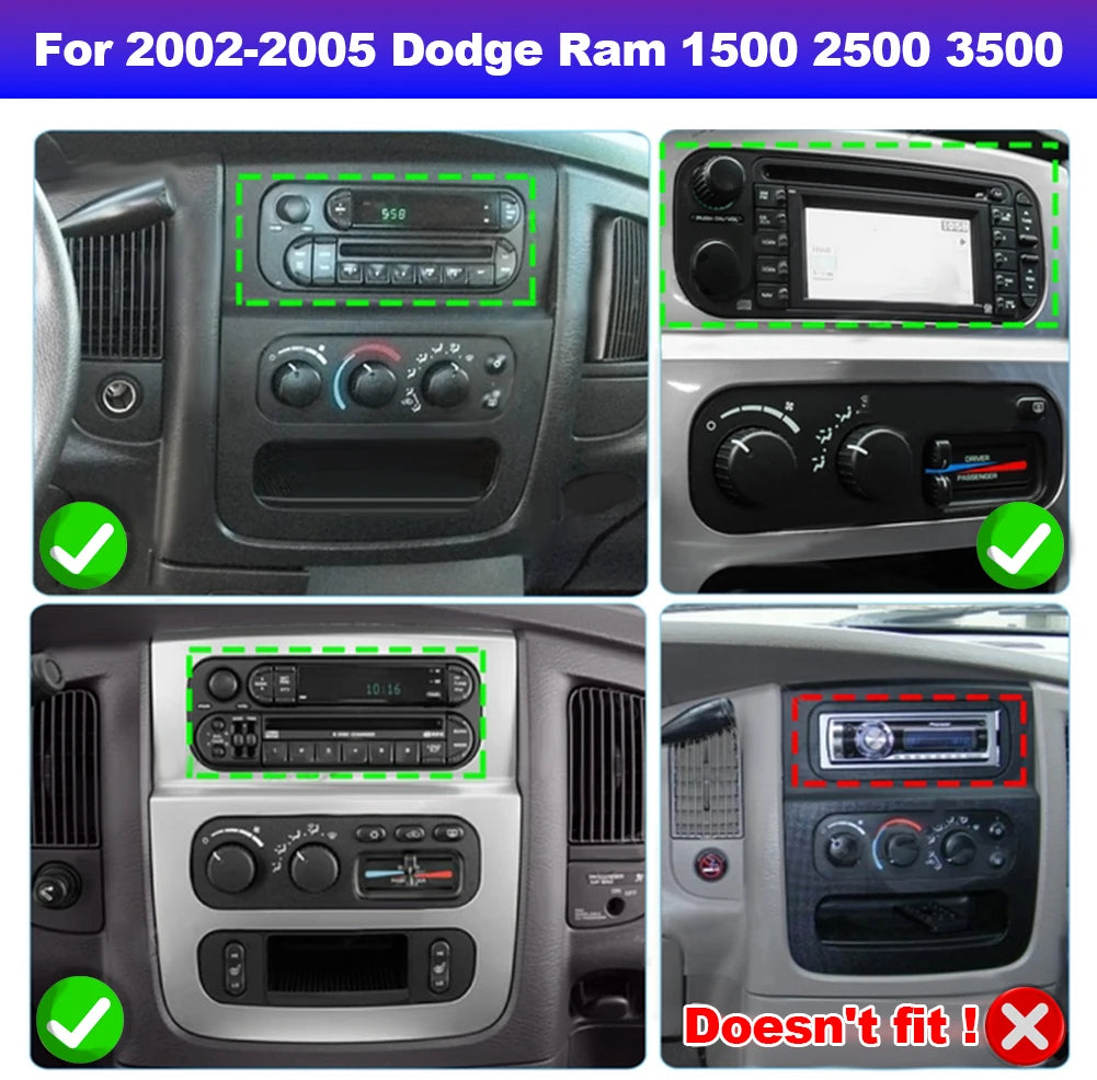 New 6.86inch Android 13 Touch Car Stereo Radio Multimedia Video Player 2+32GB For Dodge RAM 2002-2006 Jeep Wrangler 2003-2006 Jeep Grand Cherokee 1999-2004 Support Wireless Carplay Android GPS WiFi FM RDS Bluetooth Mirror Lin