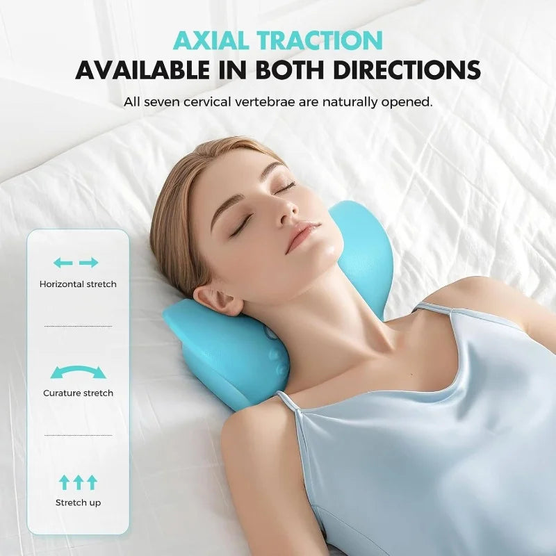 Electric Neck Cervical Traction Massager Vibration Kneading Massage Pillow Ergonomic Head Pillow Home Relax Tool