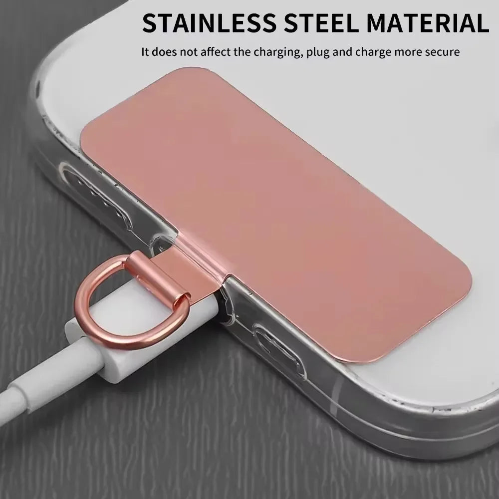 4/1PCS Ultra-thin Stainless Steel Phone Tether Patch Gasket Cellphone Strap Parts Replacement Lanyard Safety Connect Piece