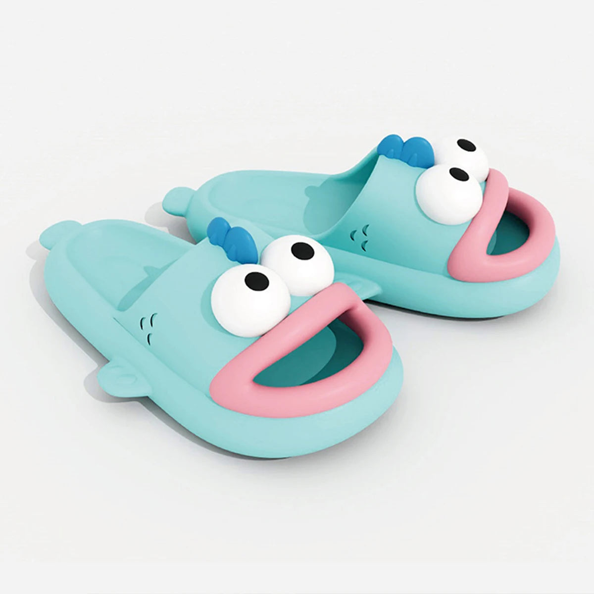 Cute Big Eyed Clown Fish Slippers for Women Summer Bathroom Anti slip Thick Sole Cool Slippers for External Wear