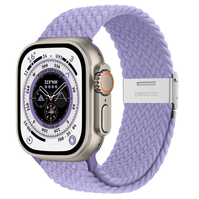 Braided solo loop strap For Apple watch band 44mm 40mm 45mm 41mm 42mm Nylon correa bracelet iWatch series 8 9 4 5 SE 6 7 Ultra 2