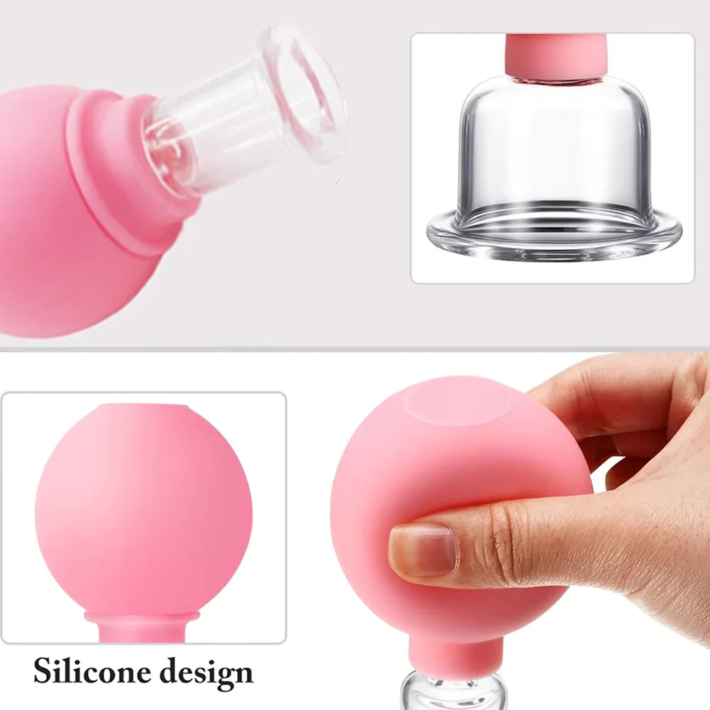 1/4PCS Rubber Massage Body Cups Vacuum Face Cupping Massage Cupping Facial Skin Lifting Body Anti Cellulite