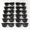12PCS Classic Black Square Fashion Glasses with Bolt Decoration For Party Photography Wedding Birthday Graduation Hiking