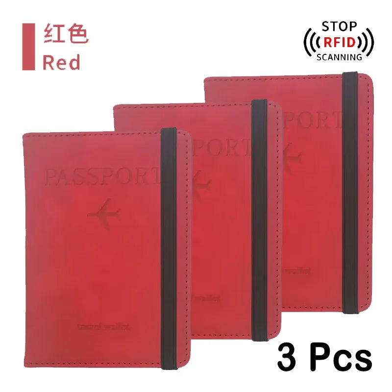 Rfid Blocking Protection Travel Passport Credit Holder Cover Case Business PU Leather Women Men Ticket Protective Accessories