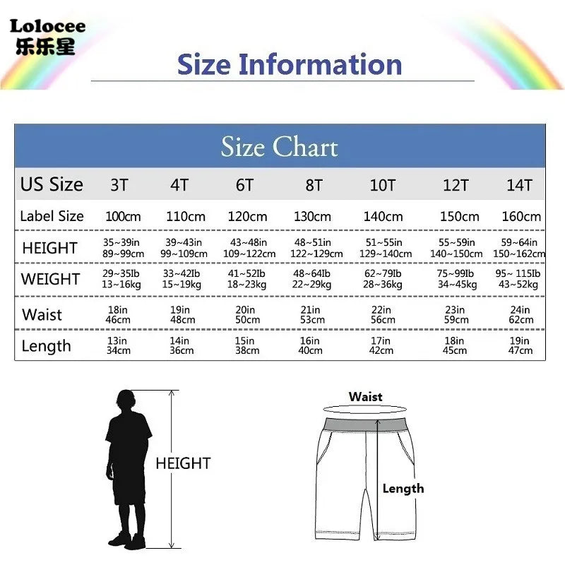 Summer Boys Space Shorts Cotton Trousers Kids Beachwear with Pocket Children Loose Sport Beach Shorts Sweatpants 3-14Y