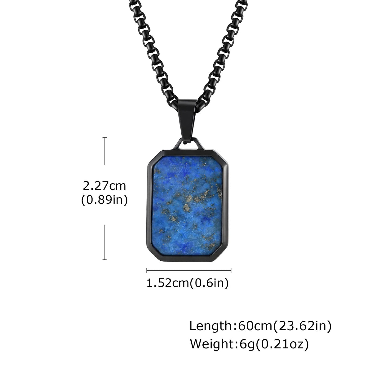 Trendy Pendant Necklaces for Men,Square Natural Stone Stainless Steel Necklaces,Hip Hop Healing Jewelry Gifts for Husband Dad