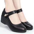 Mujeres Tacones Altos Women Fashion Black Pu Leather Buckle Strap High Quality Office Wine Red Heel Shoes Lady Cool Shoes C10
