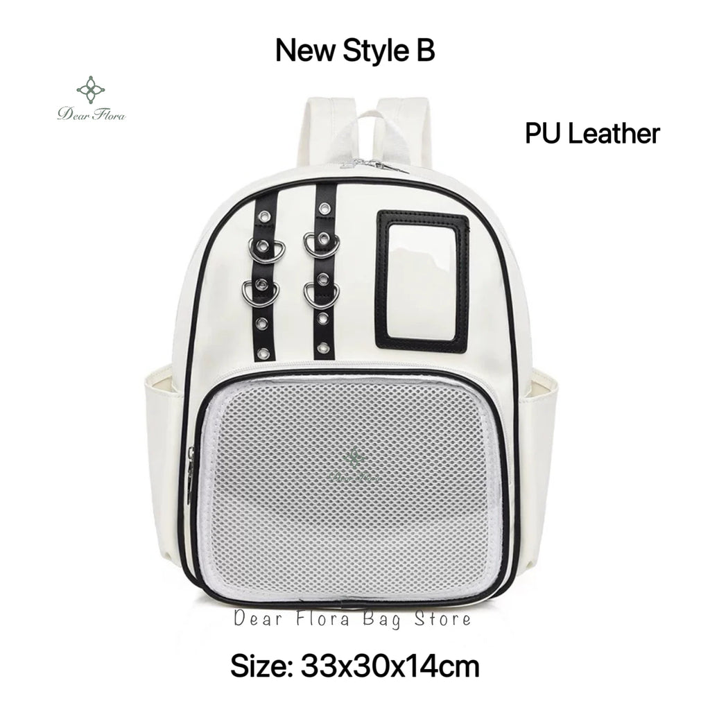 Y2K Cute Mini Backpack Women Kawaii Ita Bag Sweet Girl Transparent Rucksack DIY Personality Display Knapsack Lolita Shoulder Bag