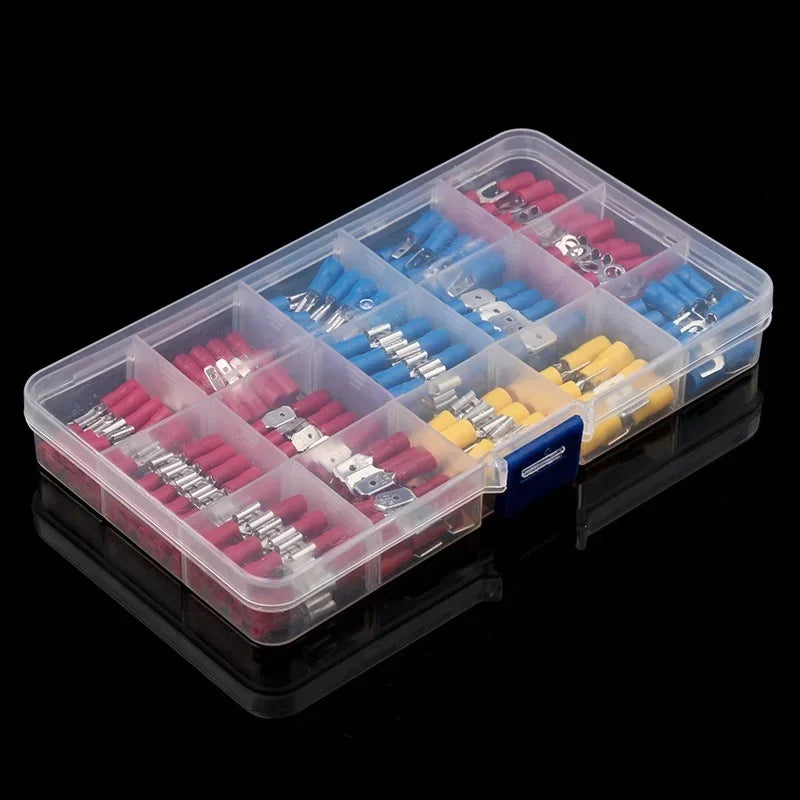 280/480/720pcs Cable Lugs Assortment Kit Insulated Electric Wire Connectors Set Flat Female & Male Crimp Terminals