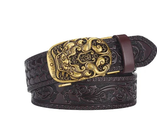 New Genuine Leather Retro Men's Belt Luxury Brand Fashion Trend Business Men's Belt for Men's Gift