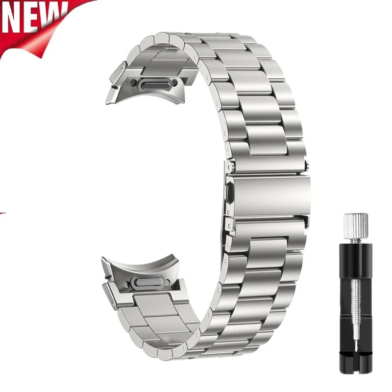 Metal Strap for Samsung Galaxy Watch 6 5 4 40mm 44mm Bracelet One Click Attachment for Galaxy Watch 6 Classic 43mm 47mm Band
