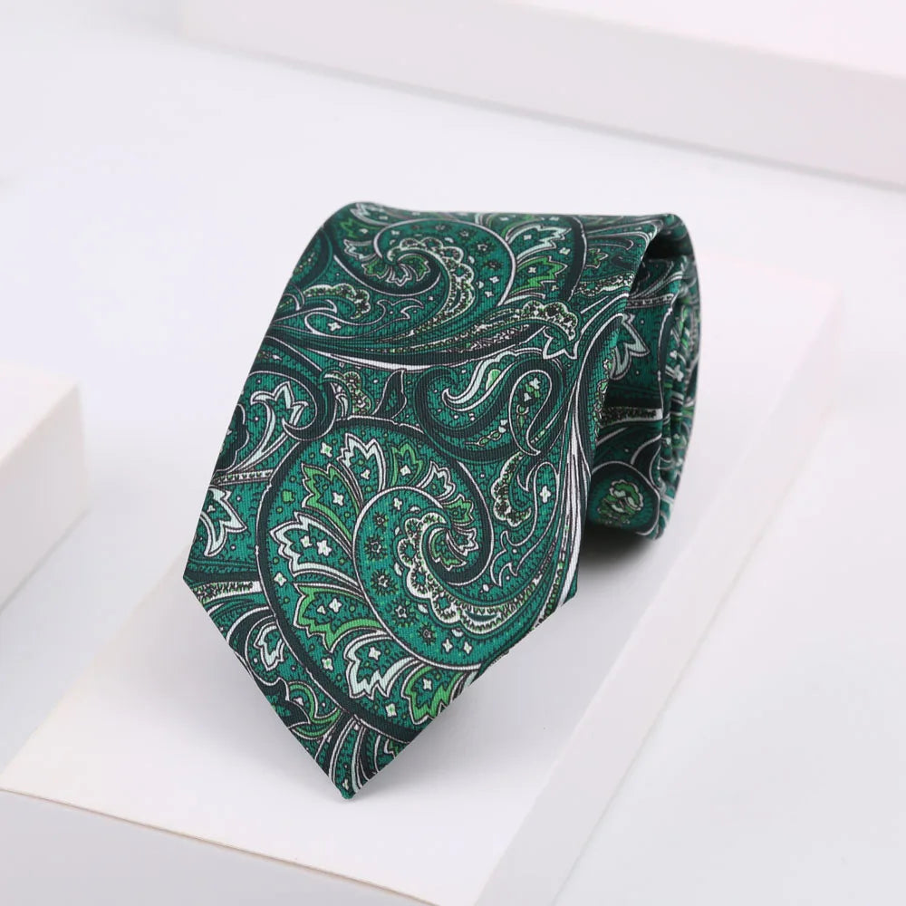Men's Super Soft Silk Touch Ties Floral Paisley 8cm Necktie For Men Wedding Business Gravata Novelty Printing Neck Ties