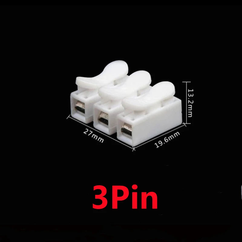New 50-5PCS Quick Splice Lock Wire Connectors No Solding Push Type 1/2/3Pins Electrical Cable Terminals Safe Splicing Into Wires
