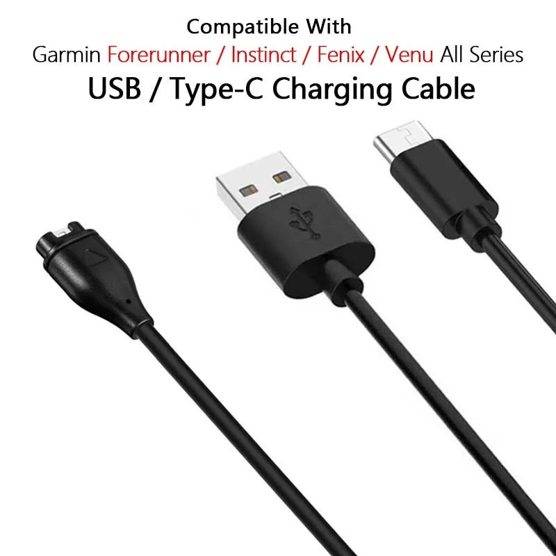 1M/3.3FT USB Charging Cable For Garmin Fenix 7 7S 7X 6 6S 6X 5 5X 5S Plus Vivoactive 3 Forerunner 945 935 245 255 Charger Dock