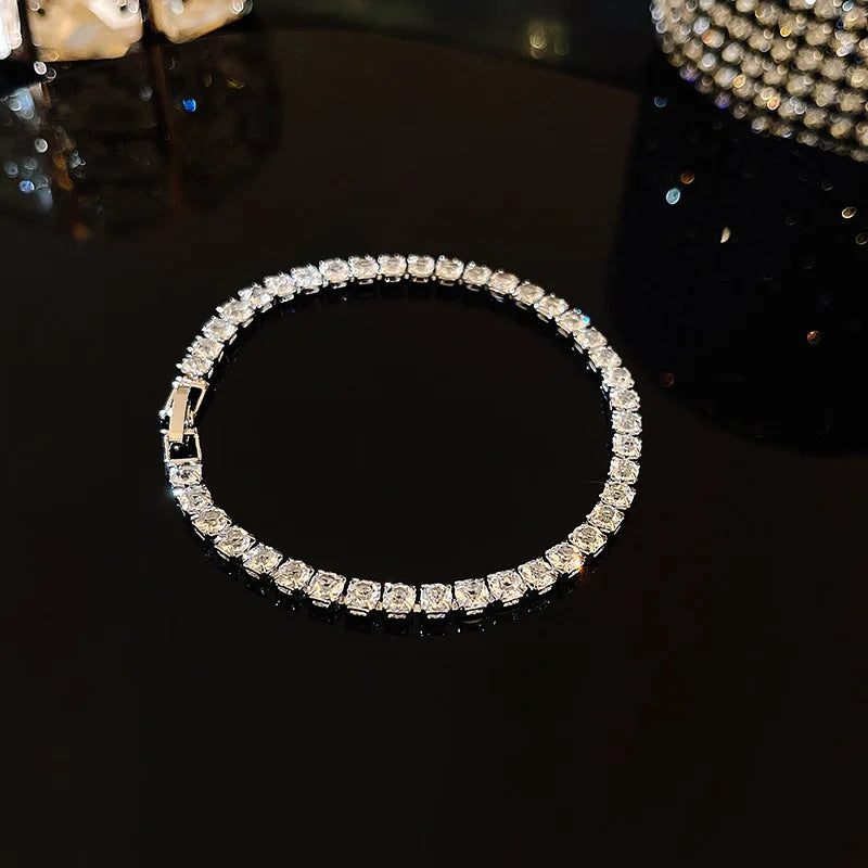 Luxury Color Cubic Zirconia Gold Color Tennis Bracelets For Women Girls 2022 New Trend Chain Bracelets Jewelry Party Gifts