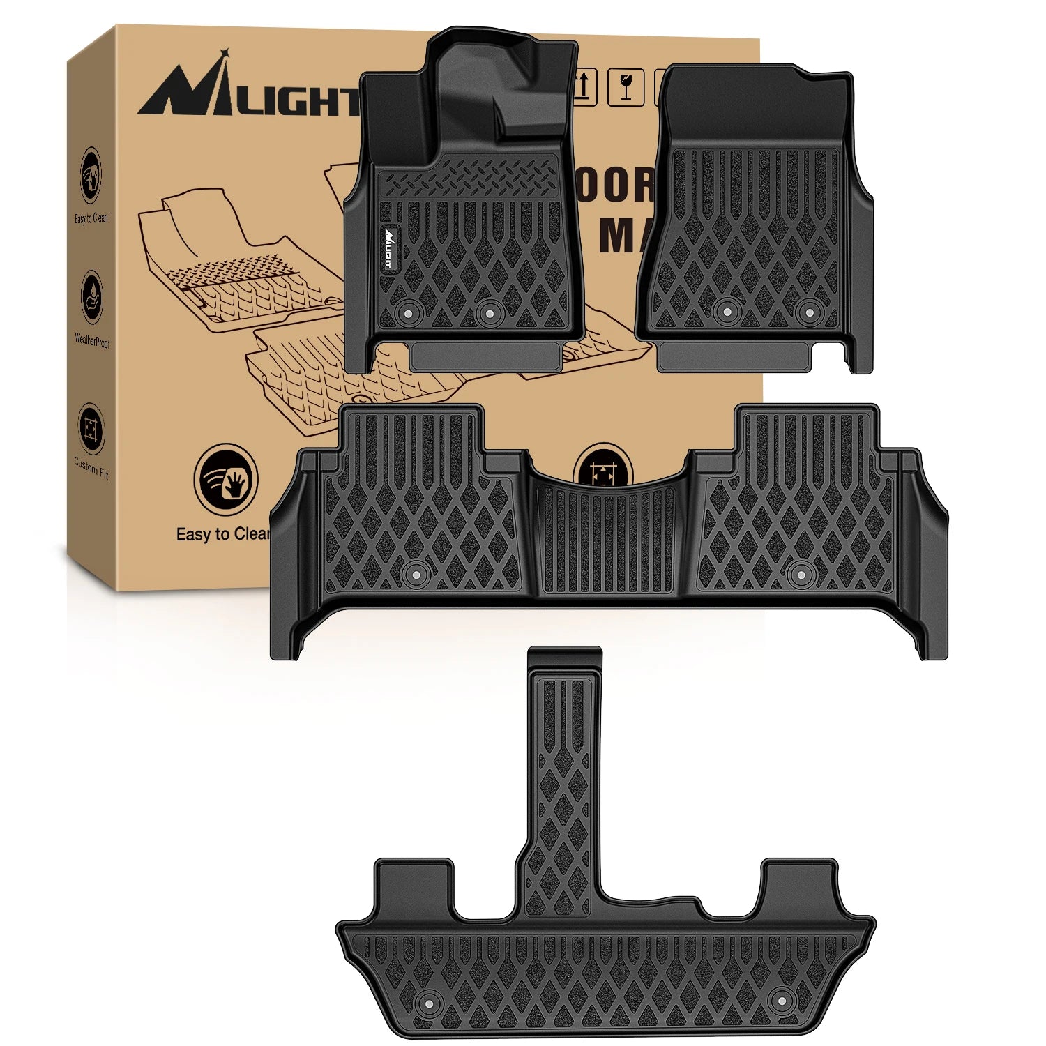 Nilight Custom Fit TPE Floor Mats All Weather Waterproof Heavy Duty Car Floor Liners for Nissan Altima 2007-2025 Rogue 2014-2025 Pathfinder 2013-2025 Murano 2019-2025 Sentra 2014-2025 Titan Titan XD Frontier Ariya Kicks Armad