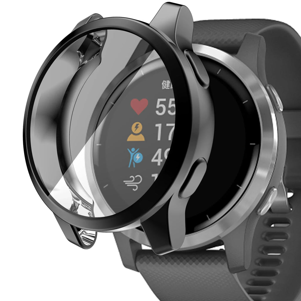 Plating Protective Case for Garmin Venu 2/2S/3/3S/2 Plus Soft TPU Shell Cover Screen Protector for Garmin Vivoactive 4/4S Band