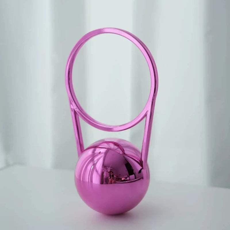 Evening Party Mini PVC Ball Handle Bag Women Luxury Electroplated Bowling Purses Elegant Minimalist Round Ball Designer Handbags