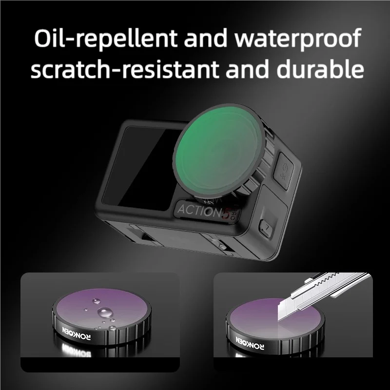 Ronkoen ND CPL Filter for DJI OSMO Action4/5Pro Action Camera Accessories CPL ND8 ND16 ND32 Lens Set Aluminium Alloy Frame