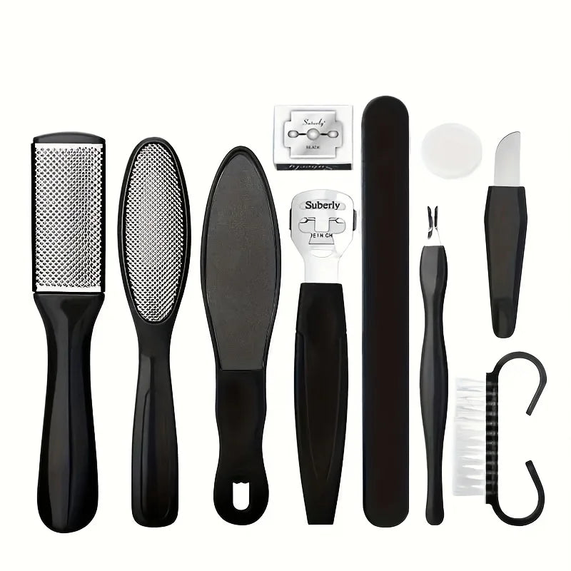 Stainless Steel Pedicure Tool Kit Foot File Dead Skin And Callus Removal Trimming Supplies For Household Personal Foot Care Daily Maintenance