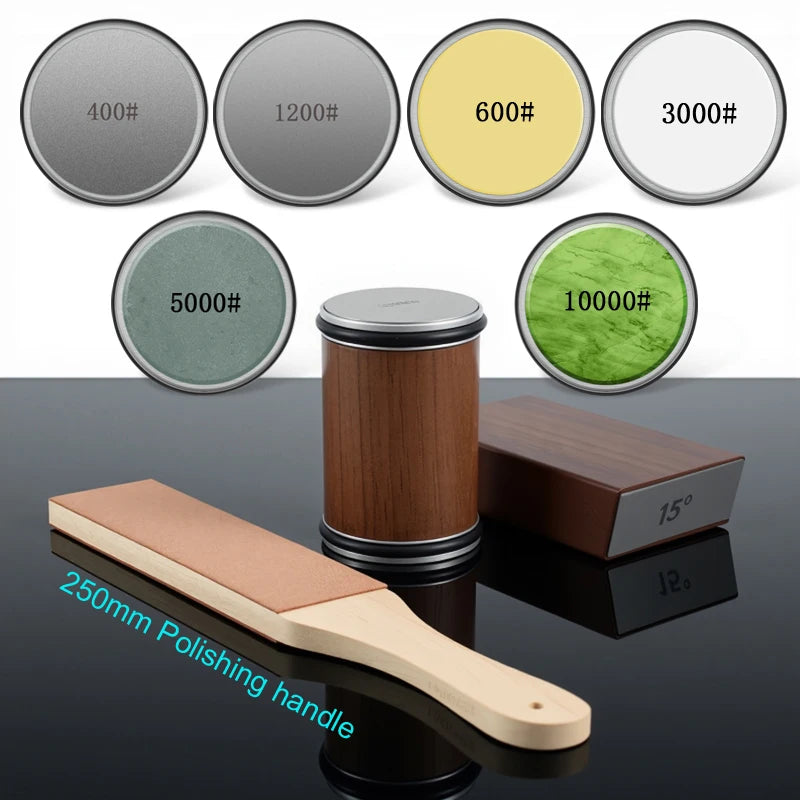 Rolling Knife Sharpener Magnetic Knife Holder Diamond Sharpening Stone With 15 and 20 Degrees Angle Roller Kitchen Accessory Set