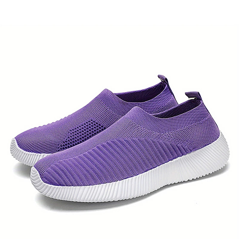 2024 New Fashion Sneakers For Women Casual Shoes Comfortable Soft Sneakers Women Slip On Sock Shoes For Women Ladies Flat Shoes