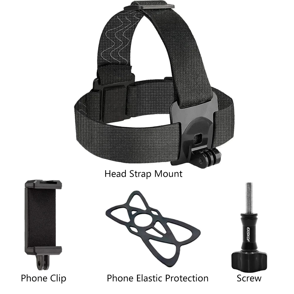 Mobile Phone Head Chest Strap Harness Mount Holder Kit Cell Phone Clip for IPhone/Samsung for GoPro AKASO DJI Osmo Action Camera