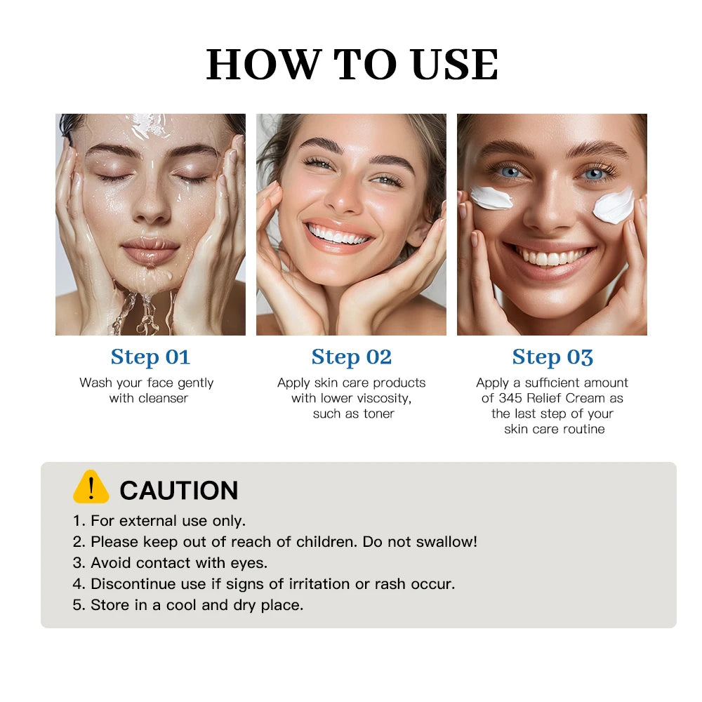 345 Relief Cream Address Blemishes Nourish Skin And Provide Moisturizing And Calming  Lifting Beauty Moisturizer Korean Product