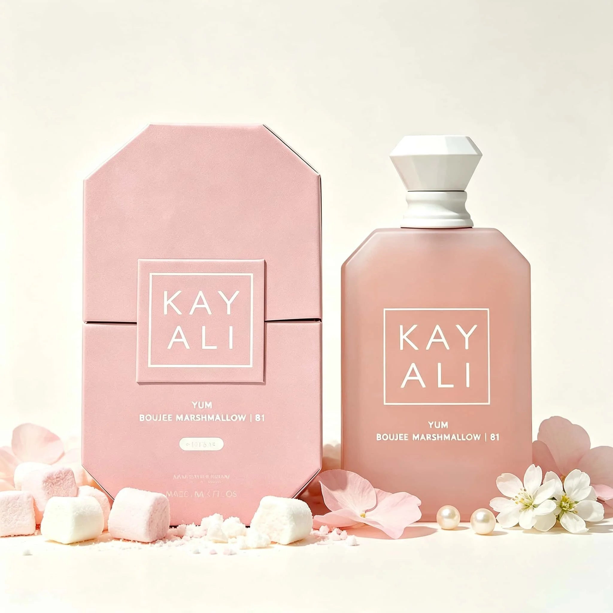 Kayali （81）Yum Boujee Marshmallow Eau De Parfum Long Lasting Sweet Creamy Fragrance Women Perfume Matte Pink Bottle Cloud Dreamy Scent Gift for Ladies