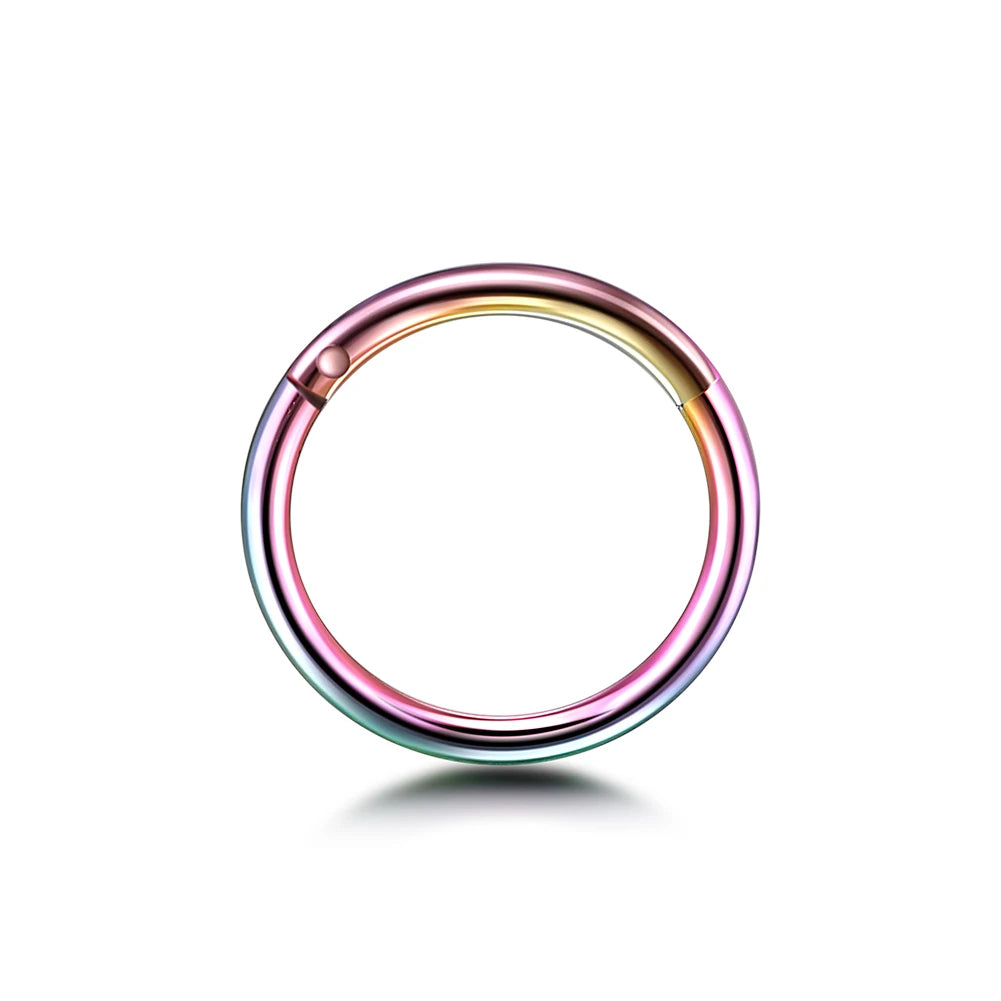 1PC 12G-20G Septum Piercing Surgical Steel Clicker Hinged Segment Ring Goth Nose Hoop Earrings Lip Ear Cartilage Helix Piercings