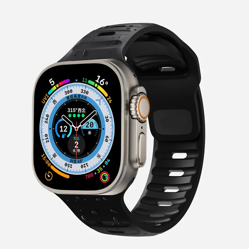 Soft Silicone Strap For Apple Watch Band Ultra 49mm 44mm 45mm 42mm 41mm 40mm 38mm sport Watchband iwatch Serise 8 7 6 5 bracelet