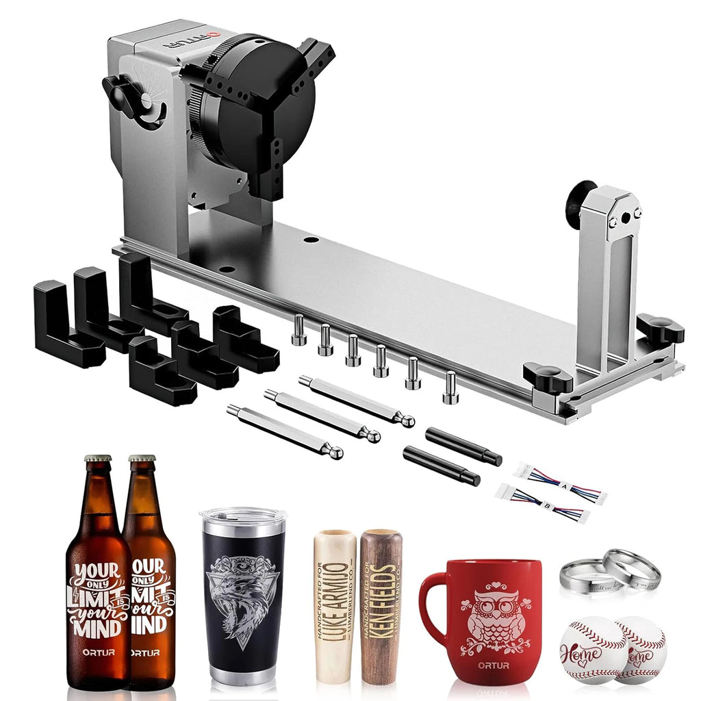 Ortur Rotary Roller YRC1.0 Adjustable Laser Engraver Attachment Engraving Accessory for Cups and Tumblers