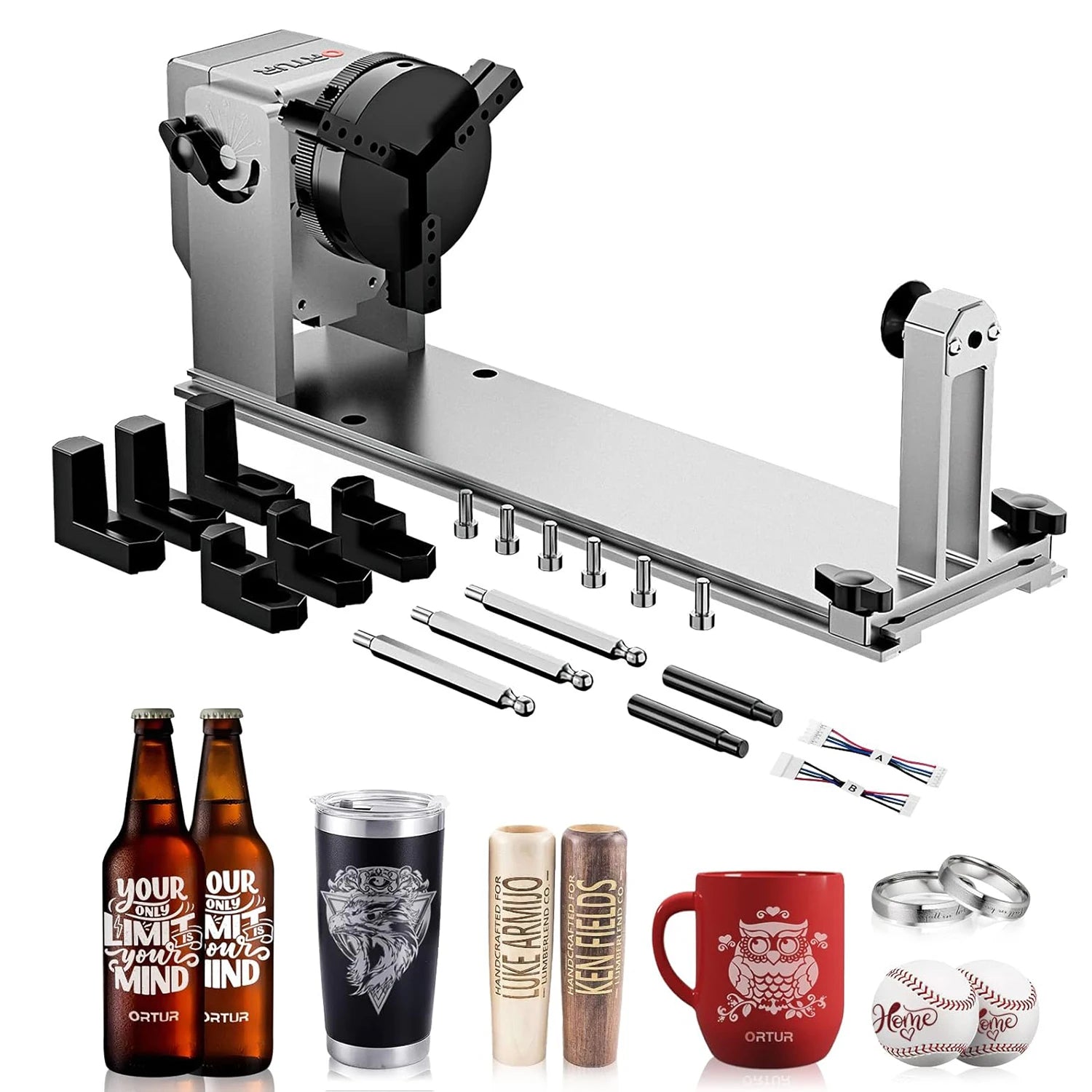 Ortur Rotary Roller YRC1.0 Adjustable Laser Engraver Attachment Engraving Accessory for Cups and Tumblers